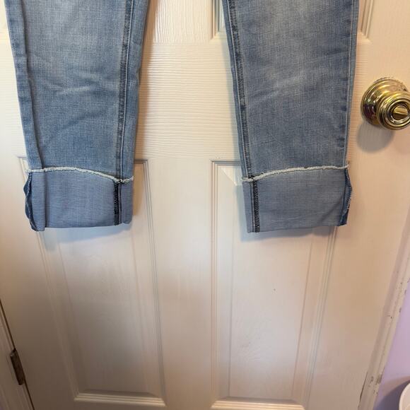 Seven 7 Women’s High Rise Slim Straight Denim Jeans Cuffed Hem Size 8 Light Wash - Picture 4 of 12